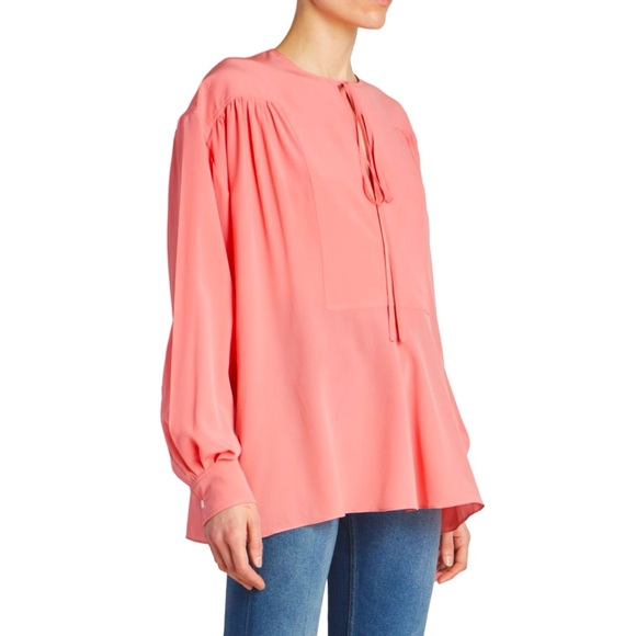 NWT VICTORIA BECKHAM Pleated Blouse in Candy Floss size US 6, Medium - Picture 3 of 11